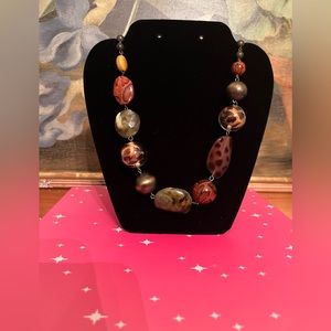 MULTI COLOR EARTH TONE & ANIMAL DESIGN NECKLACE